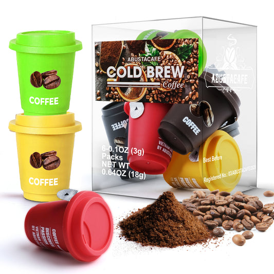 AbustaCafe Cold Brew Coffee – Ready-to-Drink | 6 Cups per Box, Enjoy Hot or Iced Anywhere
